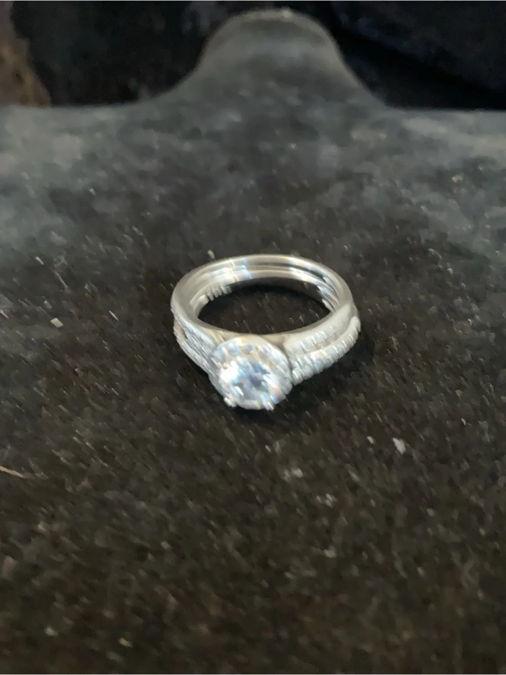 Sterling Silver Cubic Zirconia Halo Ring Set
